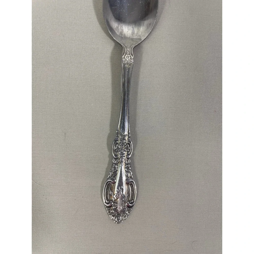 Springtime Stainless Steel‎ Spoons (2) Flatware Floral Scrolls Glossy Japan